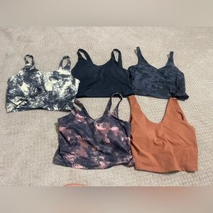 Workout crop tops with built in bra